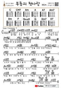 부동의 첫사랑(10cm) 우쿨렐레 쉬운 코드 악보 My Ultimate First Love (10cm) ukulele easy code sheet music