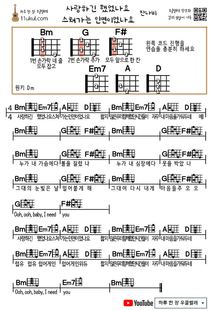사랑하긴 했었나요 스쳐가는 인연이었나요(잔나비)