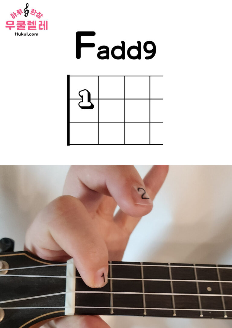 우쿨렐레 Fadd9 코드 잡는 방법(운지법)