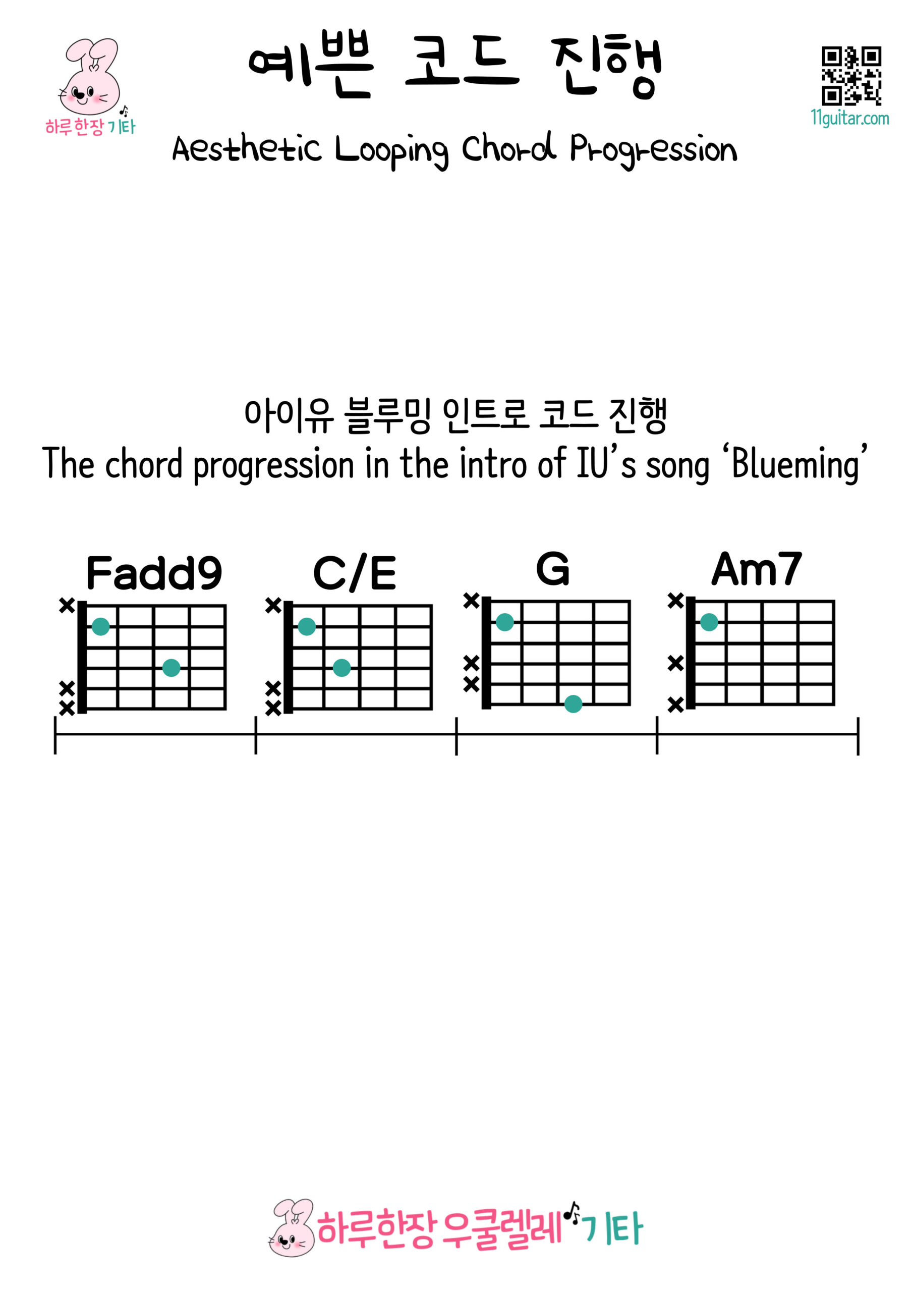Fadd9-C/E-G-Am7(아이유 블루밍 인트로 코드 진행)