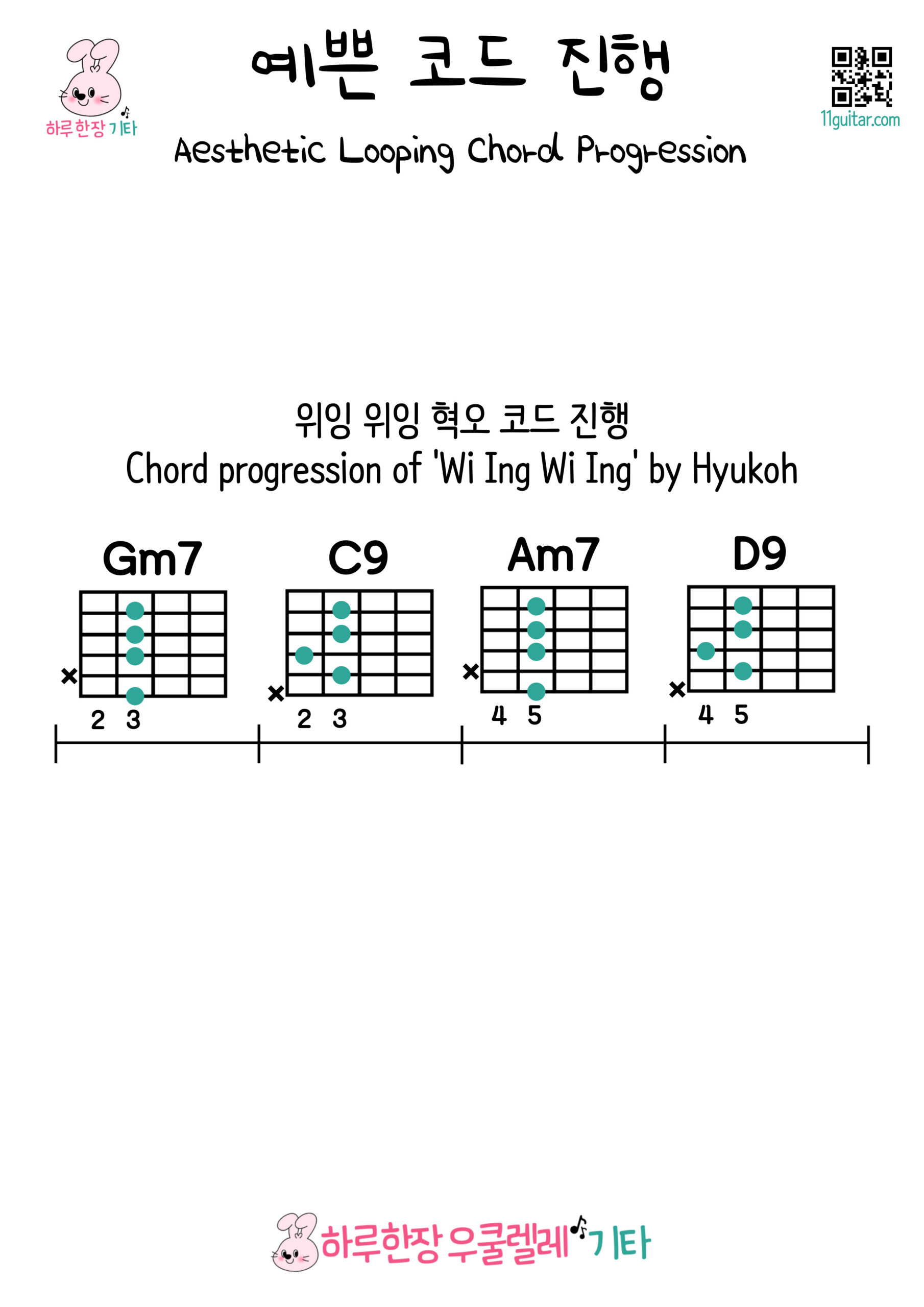 Gm7-C9-Am7-D9(위잉 위잉 혁오 코드 진행)