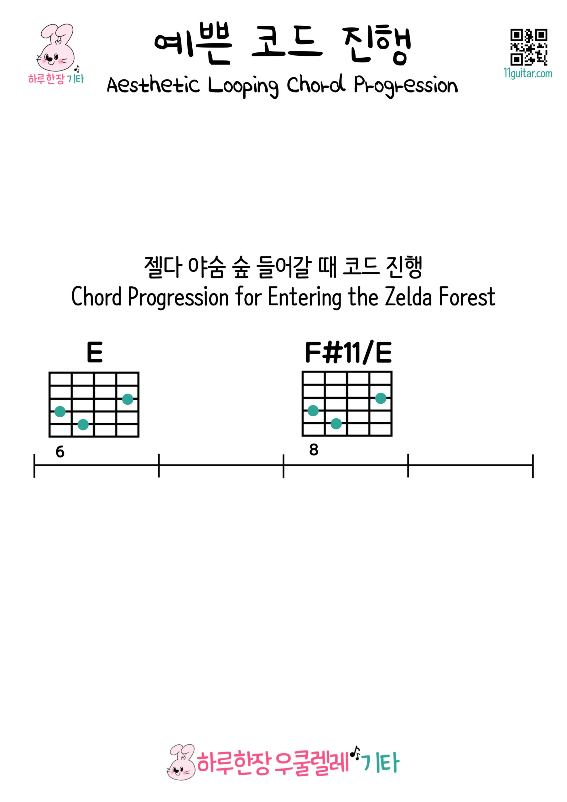 E-F#11/E(젤다 야숨 숲 들어갈 때 코드 진행)
