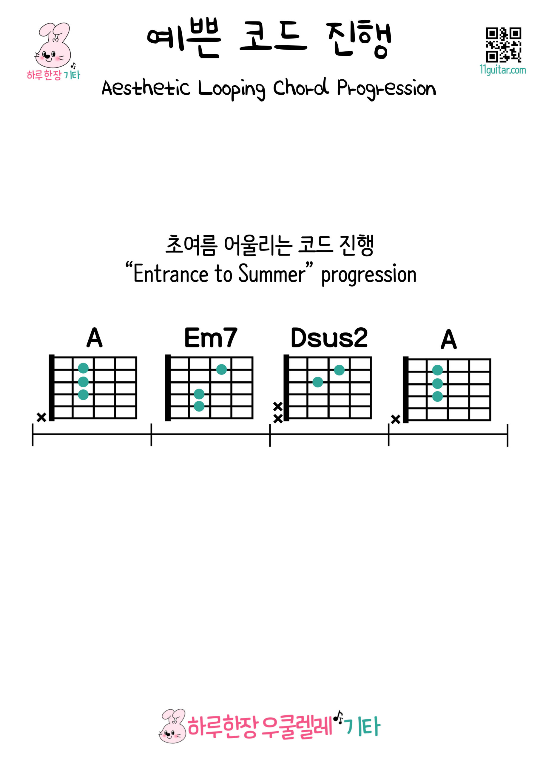A-Em7-Dsus2-A (초여름 어울리는 코드 진행)