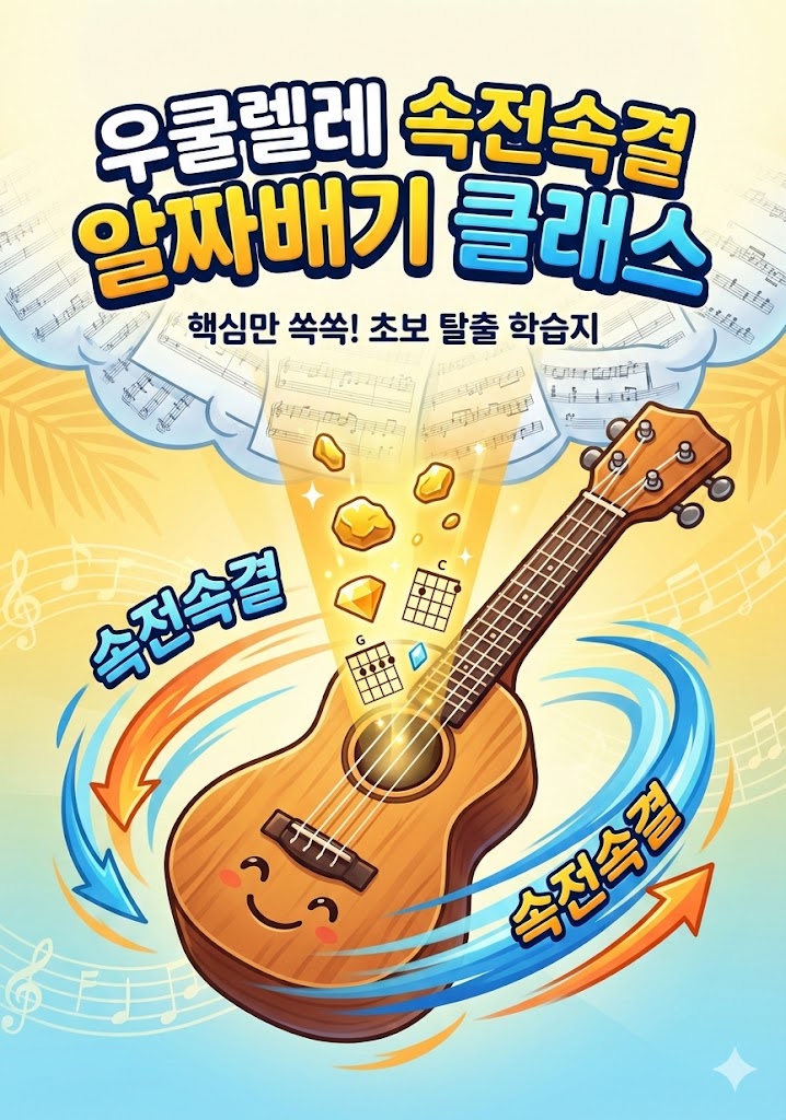 우쿨렐레 속전속결 알짜배기 클래스(초보 영상 강의 세트)