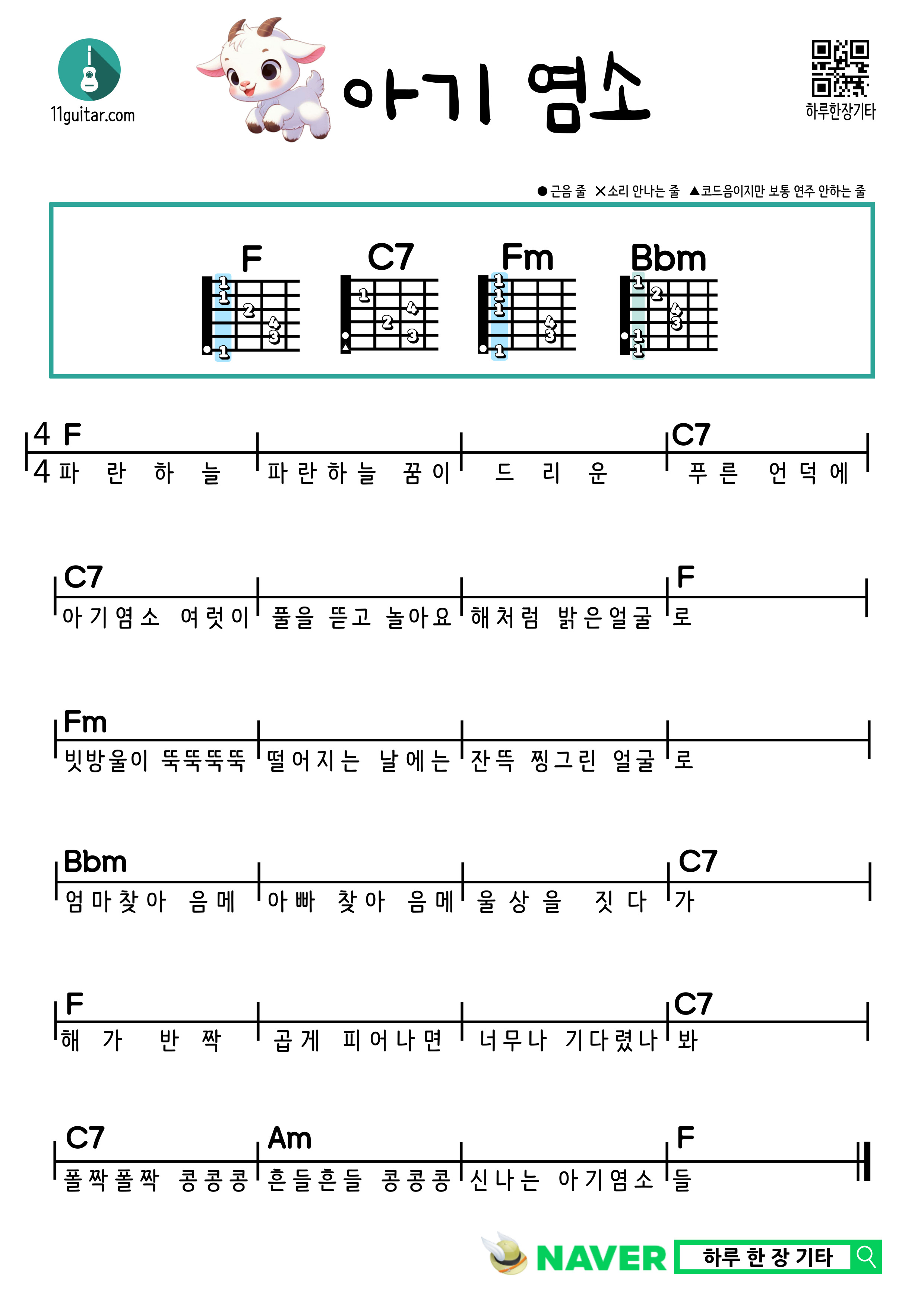 이것 또한 지나가리라(우쿨렐레 피크닉) 쉬운 우쿨렐레 코드 악보 This too shall pass (ukulele picnic) Easy ukulele chord sheet music